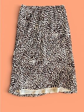 Lucky Brand Leopard-Print Midi Skirt in Cream, Brown & Black